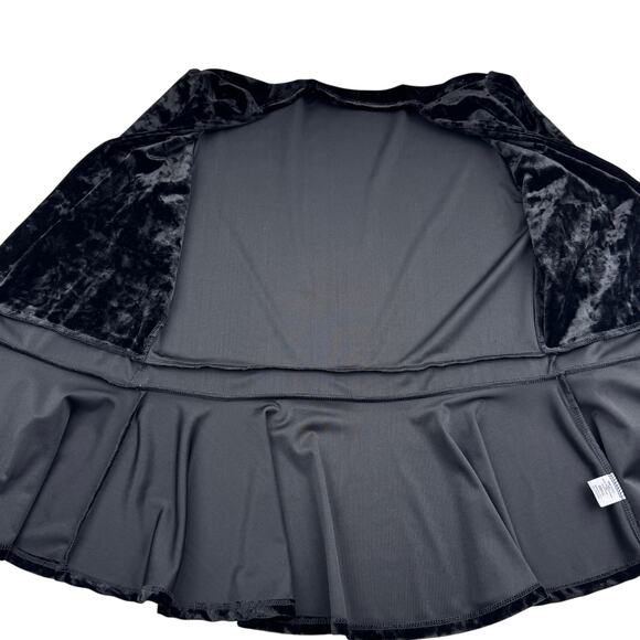 Kim & Cami Black Crushed Velvet Tie Front Peplum Dressy Jacket Women's Small - Picture 4 of 7